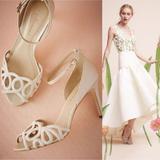 Anthropologie Shoes | Anthropologie Bhldn Guilhermina Elin Heels Size 6 | Color: White | Size: 6