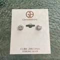 Giani Bernini Jewelry | Giani Bernini Sterling Silver Cubic Zirconia Rope Framed Stud Earrings | Color: Silver | Size: Os