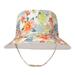 Tisoloow Baby Sun Hat UPF 50+ Sun Protection Cute Baby hats Wide Brim Summer Beach hat Toddler Sun Hats for Boys Girls Yellow Flower 0-6 Months