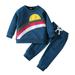 Qufokar Oshkosh Baby Girl Clothes Baby Gift Toddler Boys Girls Long Sleeve Rainbow Pullover T Shirt Sweatshirt Tops Pants Outfits