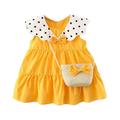 Wedding Dress Tie Toddler Bunny Dress Princess Polka Bag Baby Kids Dress Clothes Girls Dot Toddler Outfits Sleeveless Girls Dress&Skirt Plaid Shirt Dress for Toddler Girls Little Girl Formal Dresses