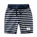 Kids Swimsuits Boys Jogger Shorts Summer Cotton Casual Stripes Short Active Pants With Pockets Baby Boy Bathing Suit Size 120 Blue