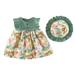 Preemie Dress Christmas Baby Dress Toddler Kids Girls Sleeveless Summer Floral Print Ruched Princess Dress Casual Clothes Outfits 3Y 24 Months Dress Girls Dress Wedge Sandals