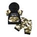 Qufokar Baby Clothes Boy Baby Clothes Set Shorts Baby Outfit Tops+ Boy Letter Shirt Hoodie Camouflage T Boys Outfits&Set