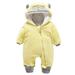 Qufokar Baby Girl Ribbed Top Corduroy Overalls Summer Baby Pajamas Baby Girl Boy Cute Cartoon Bear Ear Fleece Coat Footed Hooded Zipper Romper Warm Romper Jumpsuit Jacket Outwear Outfits