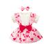 Qufokar 9 Month Girl Clothes Little Girl Party Dress Kids Girls Toddler Love Prints Bwknot Dress Solid Romper Tulle Princess Girls Dress Hairband Cloths Set