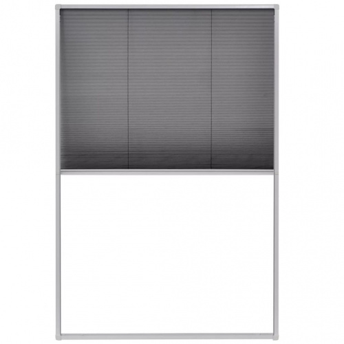 vidaXL Insektenschutz-Plissee für Fenster Aluminium : Größe - 80 x 120 cm Image