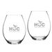 Houston Community College Team Design Two-Piece 20oz. Stemless Riedel Red Wine Glass Set