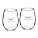 Maryland Eastern Shore Hawks Team Design Two-Piece 21oz. Stemless Wine Glass Set