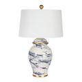 Bradburn Home Marina 29" Table Lamp Ceramic/Linen in Blue/White | 29 H x 19 W x 19 D in | Wayfair LZ-65275