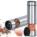 innhom Electric Salt & Pepper Grinder Set Battery Operated Pepper Mill Automatic Stainless Steel/Metal in Gray | Wayfair StainlessSteelGrinder