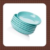 Eternal Night Pasta Bowls, Salad Bowls, Porcelain Bowl Set, Wide & Shallow, Fluted Design, 30 Ounce in Blue | 1.75 H x 8.5 W x 8.5 D in | Wayfair