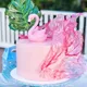 Décoration de gâteau en acrylique flamant rose mignon décoration de gâteau jouet pour anniversaire