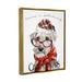 The Holiday Aisle® Have a Fetching Christmas Dog by Livi Finn - Painting on Wood in Brown/Gray/Red | 31 H x 25 W x 1.7 D in | Wayfair