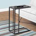 Wade Logan® Donohue Accent Table, C-shaped, End, Side, Snack, Living Room, Bedroom, Metal, Laminate Wood/Metal in Brown/Gray | Wayfair