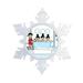 The Holiday Aisle® Personalized NTT Cartoon Snowflake Bath Time Dad 3 Girls Christmas Holiday Shaped Ornament Plastic in Blue | Wayfair