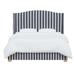 Birch Lane™ Allis Low Profile Standard Bed Upholstered/Polyester/Cotton in Blue/White/Black | 56 H x 80 W x 90 D in | Wayfair