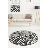 Black 39 x 0.39 in Area Rug - East Urban Home Gateau Animal Print/Beige Area Rug Silk, Polyester | 39 W x 0.39 D in | Wayfair