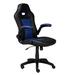 Inbox Zero Aria Gaming Chair Leather in Blue/Black | 27.6 W x 26.4 D in | Wayfair AB27B4A2DF204EF6A1A79A179C7D659F