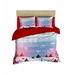 East Urban Home Melody Blue/Pink/Red Reversible Duvet Cover Set Microfiber/Satin | 61" x 87" Duvet Cover + 2 Additional Pieces | Wayfair