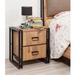 East Urban Home Yahya 2 Drawer Nightstand in Walnut/Black Wood in Brown | 20.47 H x 21.65 W x 15.75 D in | Wayfair 4449BE22ACA745D9B59F1D8C64B9CF18