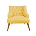 Armchair - East Urban Home Mcwilliams 28.74" W Tufted Armchair Polyester/Fabric in Yellow | 31.5 H x 28.74 W x 33.46 D in | Wayfair
