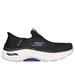 Skechers Women's Slip-ins Max Cushioning AF - Fluidity Sneaker | Size 6.0 | Black/Purple | Textile/Synthetic | Machine Washable | Arch Fit