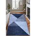 Gray/Blue Rectangle 2'7" x 4'7" Area Rug - East Urban Home Soraya Geometric Machine Woven Area Rug in 55.0 x 31.0 x 0.04 in blue/gray/white | Wayfair