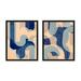 Joss & Main Gardena Upside Down, Downside up by Andrea Stokes - 2 Piece Picture Frame Print Set Paper in Blue/Brown | Wayfair