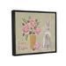 The Holiday Aisle® Happy Easter Bunny Rose Bouquet by Pam Britton - Textual Art on Canvas in Brown/Gray/Pink | 25 H x 31 W x 1.7 D in | Wayfair