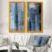 Wade Logan® Blue Meets Gray Abstract Art - 2 Piece Painting Set on Canvas Metal in Black/Blue/Gray | 40 H x 40 W x 1 D in | Wayfair