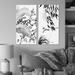 Red Barrel Studio® Asian Sketch of Nature Birds - 2 Piece Print Set on Canvas Metal in Black/Gray/White | 40 H x 40 W x 1 D in | Wayfair
