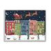 Stupell Industries Snowy Christmas Town Santa at-247 Wood in Black/Blue/Brown | 24 H x 30 W x 1.5 D in | Wayfair at-247_gff_24x30