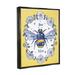 Stupell Industries Bee Nice Floral Insect Wreath Framed Floater Canvas Wall Art By Be Ni La Canvas in Yellow | 21 H x 17 W x 1.7 D in | Wayfair