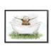 Stupell Industries Country Highland Cattle Bathtub Framed Giclee Art By Ziwei Li Wood in Brown/Green/White | 24 H x 30 W x 1.5 D in | Wayfair