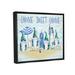 Stupell Industries Sweet Gnome Coastal Beach Family Framed Floater Canvas Wall Art By Paul Brent Canvas in Blue/Green | Wayfair as-580_ffb_24x30