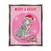 The Holiday Aisle® Merry & Bright Christmas Cat - Floater Frame Graphic Art on Canvas in Gray/Pink/Red | 31 H x 25 W x 1.7 D in | Wayfair