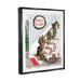 The Holiday Aisle® Merry Christmas Holiday Stairway - Floater Frame Graphic Art on Canvas in Blue/Brown/White | 21 H x 17 W x 1.7 D in | Wayfair