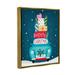 The Holiday Aisle® Merry Christmas Stacked Gifts Car by Allen Designs - Floater Frame Graphic Art on Canvas in Blue | 21 H x 17 W x 1.7 D in | Wayfair
