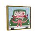 The Holiday Aisle® Farmhouse Pigs Holiday Truck - Floater Frame Graphic Art on Canvas in Blue/Green/Red | 17 H x 21 W x 1.7 D in | Wayfair