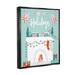 The Holiday Aisle® Happy Holidays Festive Mantle Stockings - Floater Frame Graphic Art on Canvas in Blue/Red/White | 21 H x 17 W x 1.7 D in | Wayfair