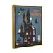 The Holiday Aisle® Happy Halloween Haunted Ghost House by Linda Birtel - Floater Frame Graphic Art on Canvas in Black/Blue/Orange | Wayfair