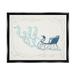 The Holiday Aisle® Seahorse Santa Sled Nautical Christmas - Floater Frame Graphic Art on Canvas in Blue | 25 H x 31 W x 1.7 D in | Wayfair
