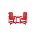Baldomera Rosecliff Heights Bar Set w/ Plastic Outer Material Plastic in Red | 30 D in | Outdoor Furniture | Wayfair
