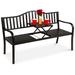 Red Barrel Studio® Steel Garden Outdoor Bench Metal in Black | 35 H x 59 W x 21.75 D in | Wayfair 98D4038C84A54E9A806F42E3D8C06A46