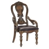 Astoria Grand Pimm Queen Anne Back Arm Chair in Oak Wood/Upholstered/Fabric in Brown | 45 H x 26 W x 25.5 D in | Wayfair