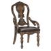 Astoria Grand Pimm Queen Anne Back Arm Chair in Oak Wood/Upholstered/Fabric in Brown | 45 H x 26 W x 25.5 D in | Wayfair