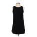 Monteau Casual Dress - Shift Crew Neck Sleeveless: Black Print Dresses - Women's Size Small