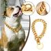 YANXIAO Stainless Steel Golden Pitbull Pet Large Dog Chain Pet Chain Collar gold 2023 One Size - Surprised Gift