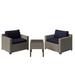 Keys 3-Piece Outdoor Conversation Set with Club Chairs and End Table in Summer Fog Wicker